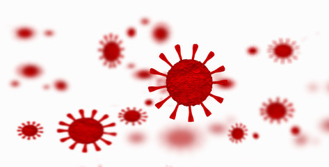 covid-19 coronavirus covid 19 background isolated in white - 3d rendering