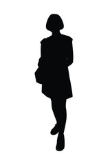 Standing woman silhouette vector