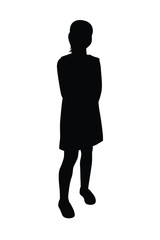 Standing woman silhouette vector