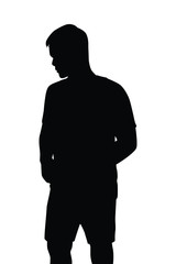 Standing man silhouette vector 