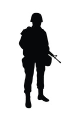 Soldier silhouette vector, Parachuting airborn