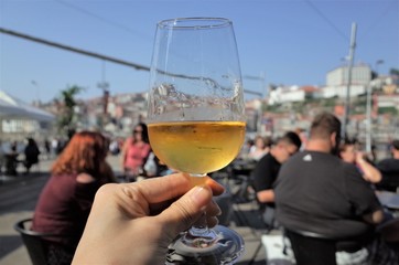 a glass of port wine in Porto Portugal