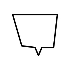 Rectangular bubble icon on white background.