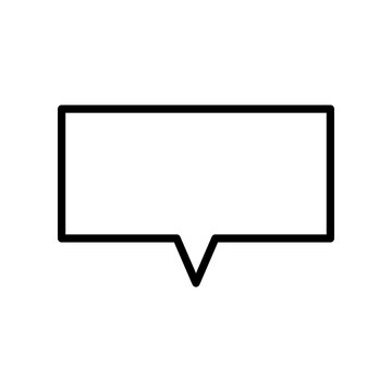 Rectangular bubble icon on white background.