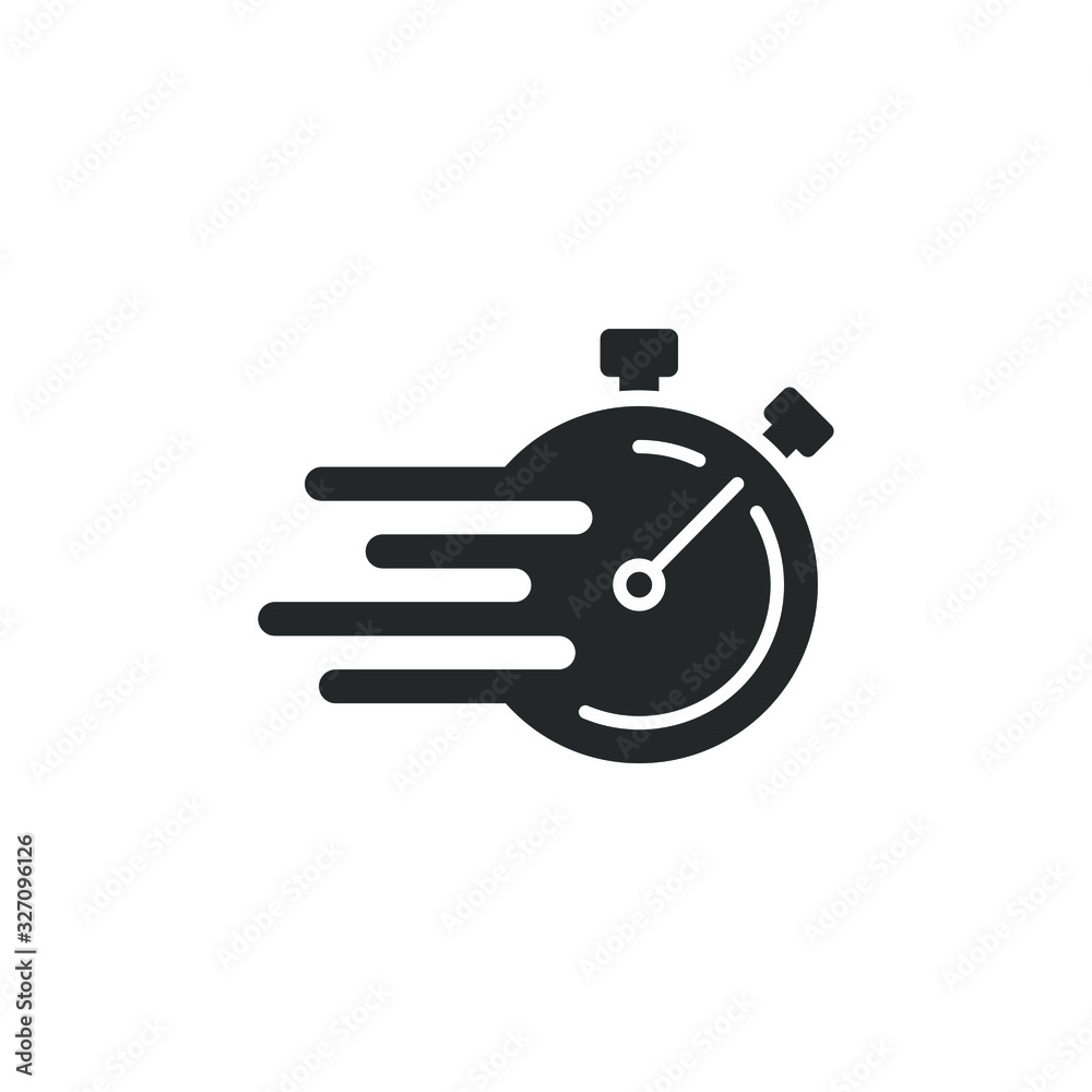 Poster Fast time delivery icon template color editable. Fast time delivery symbol vector sign isolated on white background illustration for graphic and web design.