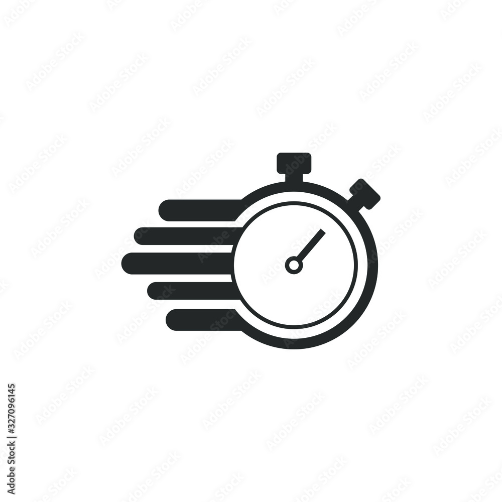 Poster Fast time delivery icon template color editable. Fast time delivery symbol vector sign isolated on white background illustration for graphic and web design.