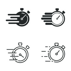 Fast time delivery icon template color editable. Fast time delivery symbol vector sign isolated on white background illustration for graphic and web design.