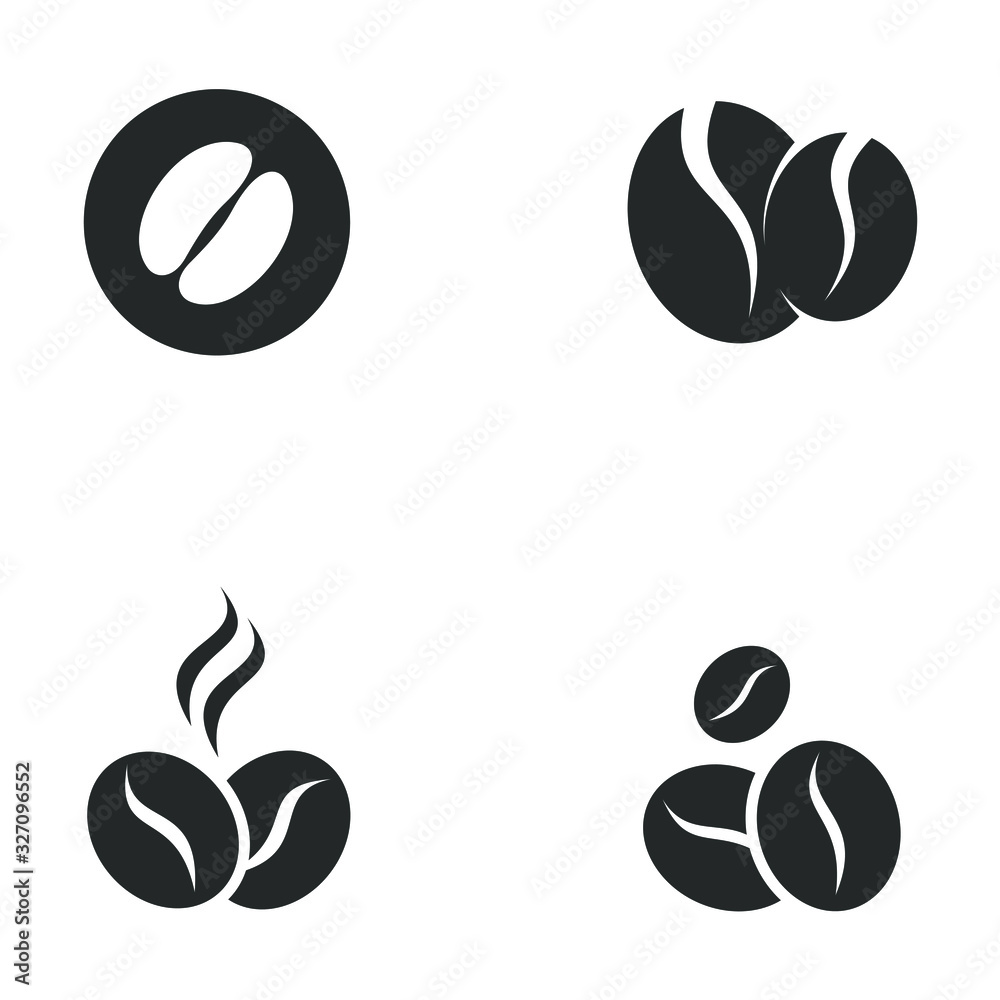 Poster coffee beans icon template color editable. coffee beans symbol vector sign isolated on white backgro