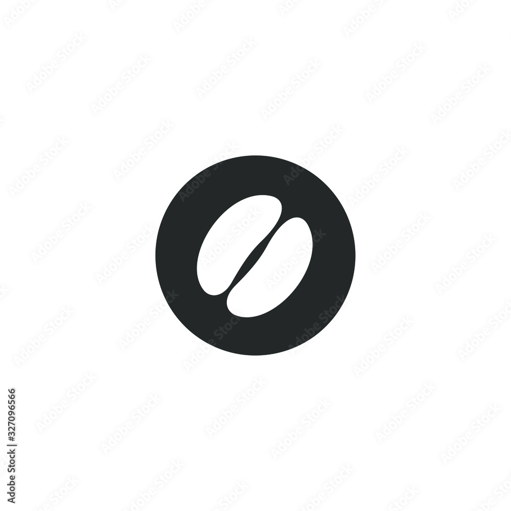 Aufkleber coffee beans icon template color editable. coffee beans symbol vector sign isolated on white backgro