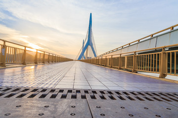 modern bridge with sidewalk