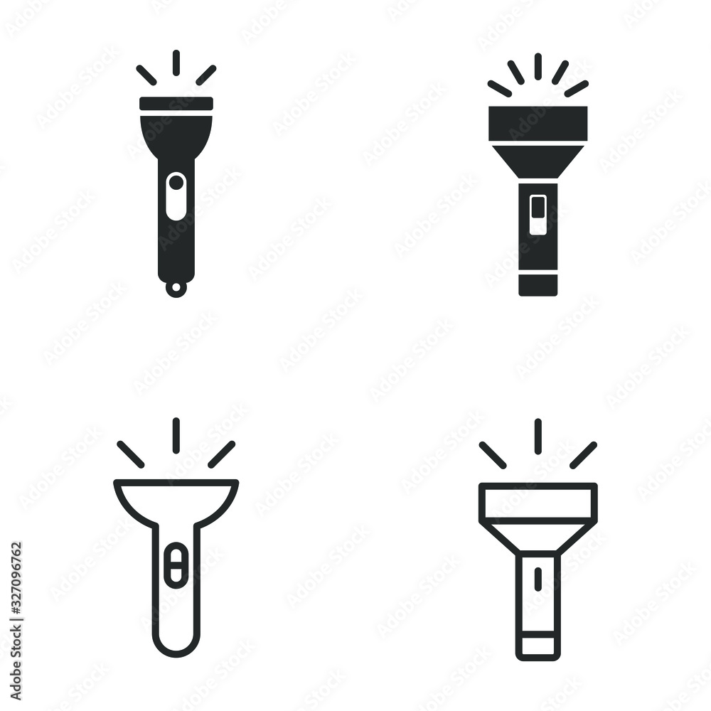 Aufkleber flashlight icon template color editable. flashlight symbol vector sign isolated on white background 