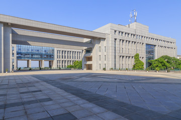 modern office building with blue sky