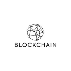 Blockchain Logo Template. Technology Vector Design. Cryptocurrency Illustration