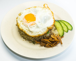 Asian Food - Fried rice with Fried Egg Sunny side up