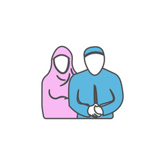 the design of the congregational prayer icon template is suitable for Ramadan © hendi