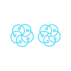 Circle technology vector logo. Stock illustration