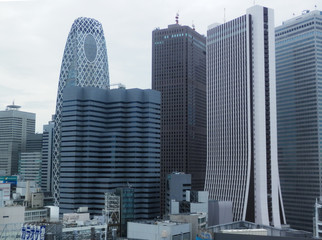 Skyscrapers viewed from Tokyo tower on sunny December day