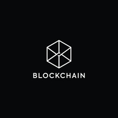Fototapeta premium Blockchain Logo Template. Technology Vector Design. Cryptocurrency Illustration