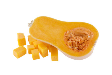 Butternut squash isolated on white background