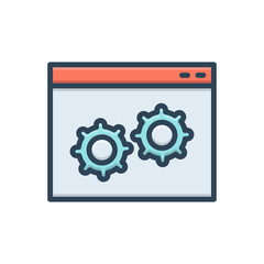Color illustration icon for custom software 