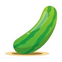 adorable cucumber mascot cartoon vector
