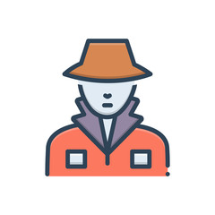 Color illustration icon for agent scout 
