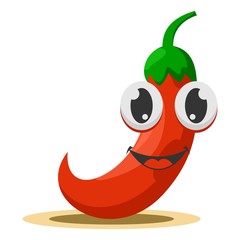 adorable chili mascot cartoon vector