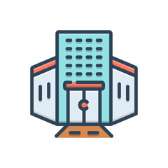 Color illustration icon for enterprise  
