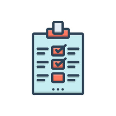 Color illustration icon for evaluation assessment 