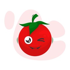 adorable tomato mascot cartoon vector