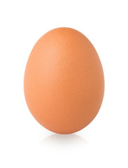 Raw chicken egg isolated on the white background.