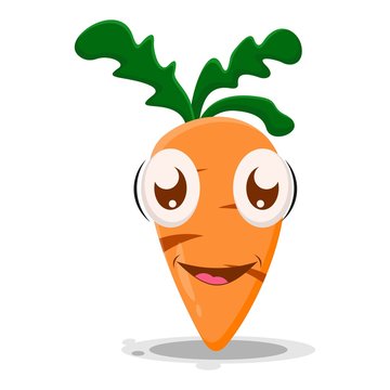 adorable carrot mascot cartoon vector
