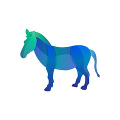 Fototapeta premium zebra logo with a simple and colorfull blue gradient color