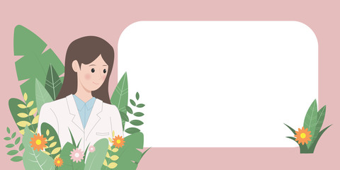 Woman Doctor smiling inside the flora