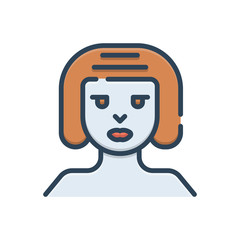 Color illustration icon for women female 