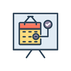 Naklejka premium Color illustration icon for arrangement