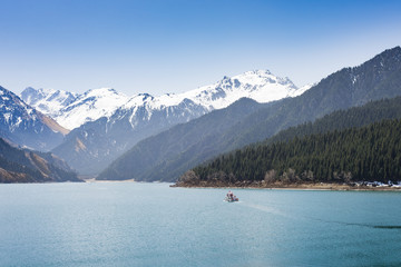 mountain Tianshan and lake Tianchi at xinjiang china