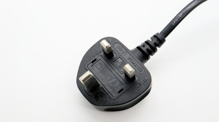 Close up the BF type Power Plug in white Background