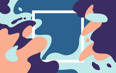 Abstract geometric background with square white frame