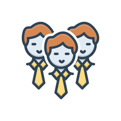 Color illustration icon for staff 