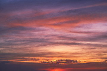 Fototapeta na wymiar sunset skyline background of evening in koh chang island