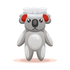 adorable koala chef mascot cartoon vector