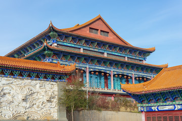 Naklejka premium ancient chinese temple at Urumchi china