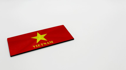 Vietnam Magnet Plate on White Background