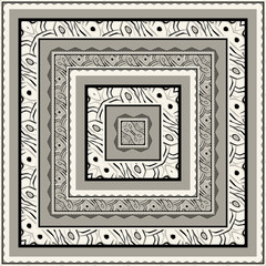 Seamless ethnic geometric pattern. Black, gray ornament on a beige background.