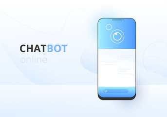 Vector design Chatbot banner background concept.