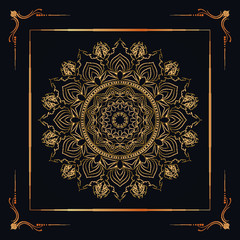 Luxury mandala background with golden arabesque pattern