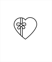 love with gift ribbon line icon,vector best illustration design icon.