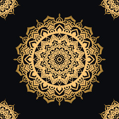 Luxury mandala background with golden arabesque pattern