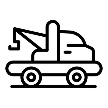 Emergency tow truck icon. Outline emergency tow truck vector icon for web design isolated on white background